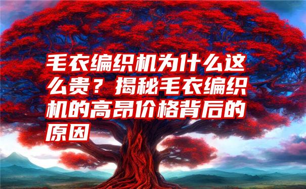 毛衣编织机为什么这么贵？揭秘毛衣编织机的高昂价格背后的原因