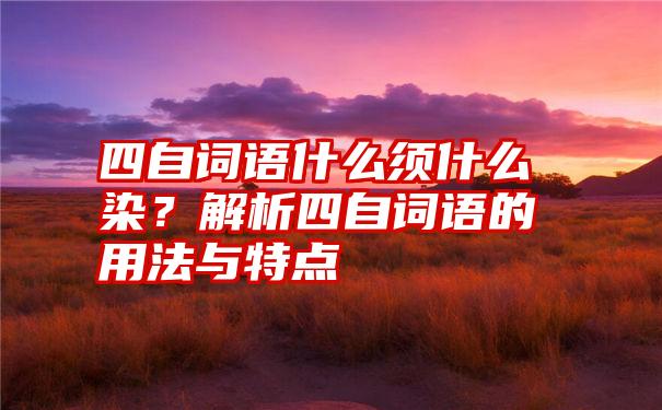 四自词语什么须什么染?解析四自词语的用法与特点
