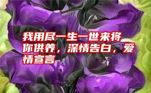 我用尽一生一世来将你供养，深情告白，爱情宣言