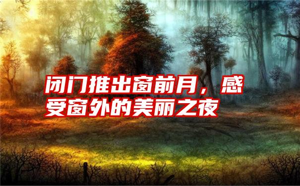 闭门推出窗前月，感受窗外的美丽之夜