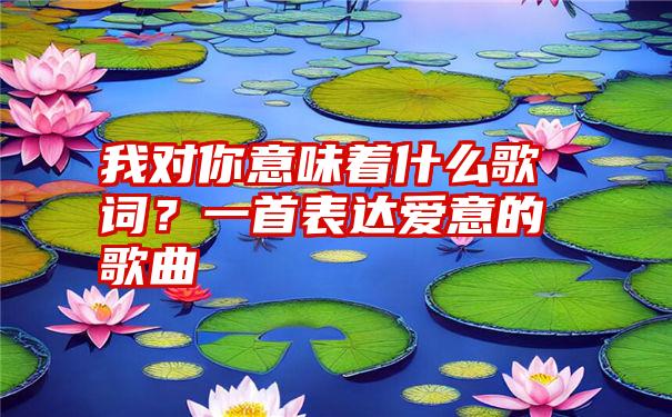 我对你意味着什么歌词？一首表达爱意的歌曲