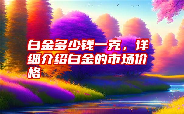 白金多少钱一克，详细介绍白金的市场价格