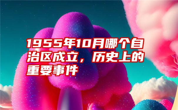 1955年10月哪个自治区成立，历史上的重要事件