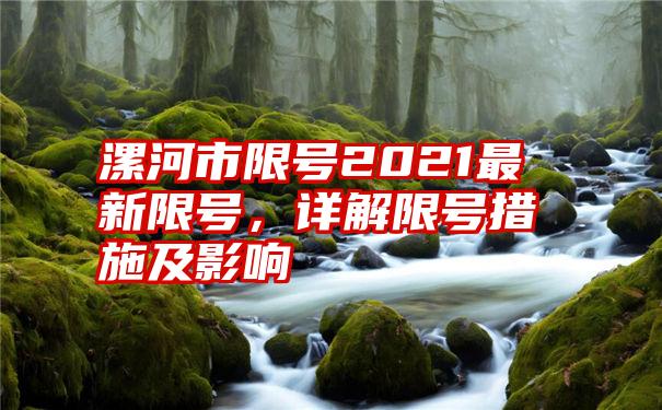 漯河市限号2021最新限号，详解限号措施及影响