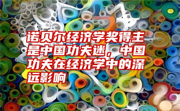 诺贝尔经济学奖得主是中国功夫迷，中国功夫在经济学中的深远影响