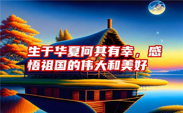 生于华夏何其有幸，感悟祖国的伟大和美好