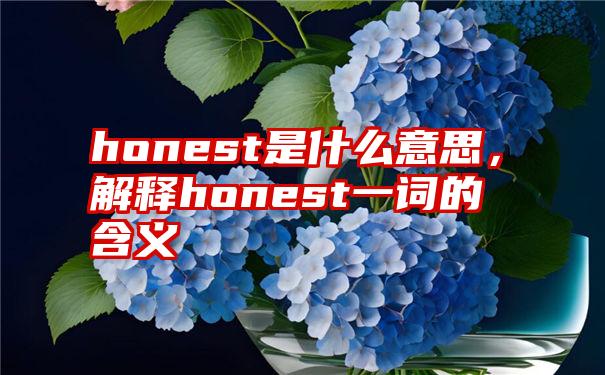 honest是什么意思，解释honest一词的含义