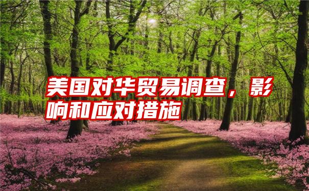 美国对华贸易调查,影响和应对措施