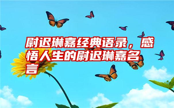 尉迟琳嘉经典语录,感悟人生的尉迟琳嘉名言