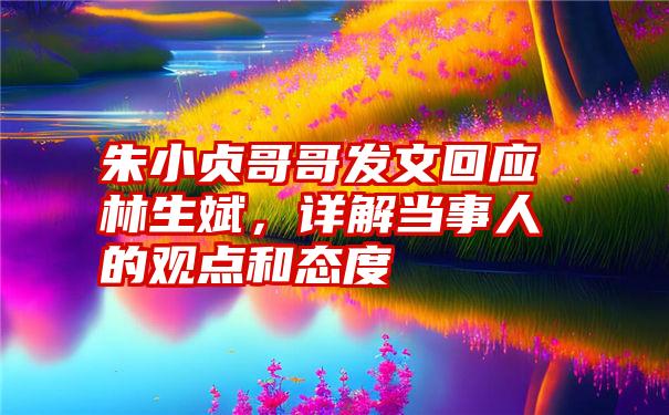 朱小贞哥哥发文回应林生斌，详解当事人的观点和态度