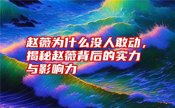 赵薇为什么没人敢动,揭秘赵薇背后的实力与影响力