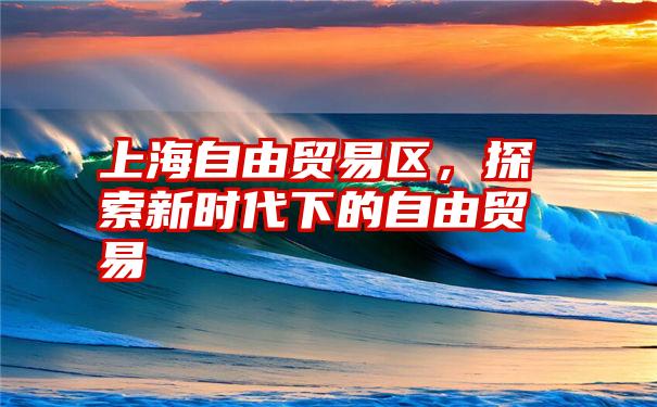 上海自由贸易区,探索新时代下的自由贸易