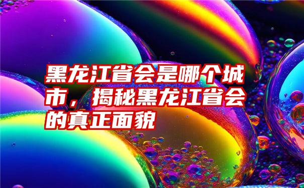 黑龙江省会是哪个城市，揭秘黑龙江省会的真正面貌