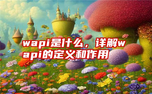 wapi是什么，详解wapi的定义和作用