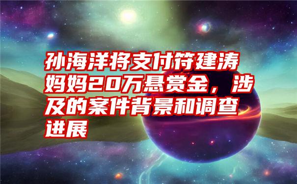 孙海洋将支付符建涛妈妈20万悬赏金,涉及的案件背景和调查进展