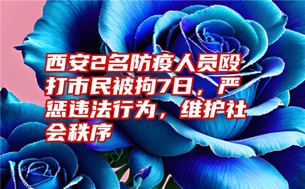 西安2名防疫人员殴打市民被拘7日，严惩违法行为，维护社会秩序