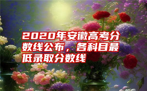 2020年安徽高考分数线公布,各科目最低录取分数线