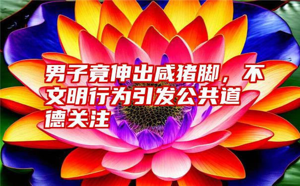 男子竟伸出咸猪脚,不文明行为引发公共道德关注