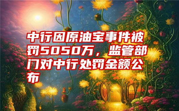 中行因原油宝事件被罚5050万，监管部门对中行处罚金额公布