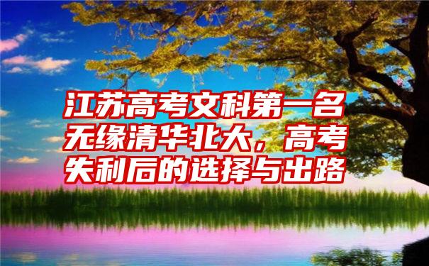 江苏高考文科第一名无缘清华北大，高考失利后的选择与出路