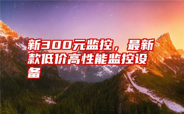 新300元监控，最新款低价高性能监控设备