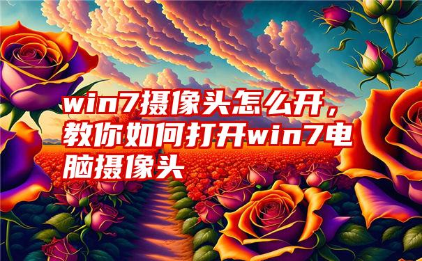 win7摄像头怎么开，教你如何打开win7电脑摄像头