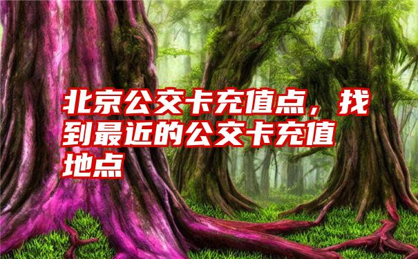 北京公交卡充值点,找到最近的公交卡充值地点