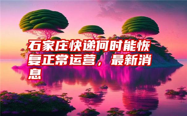 石家庄快递何时能恢复正常运营，最新消息