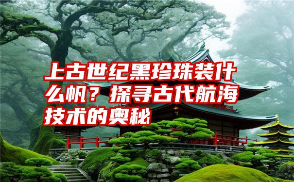 上古世纪黑珍珠装什么帆？探寻古代航海技术的奥秘