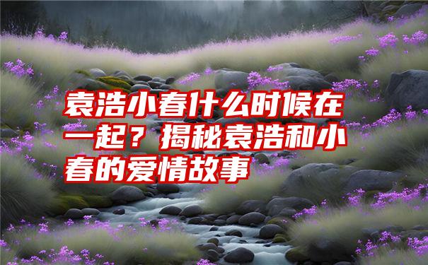 袁浩小春什么时候在一起？揭秘袁浩和小春的爱情故事