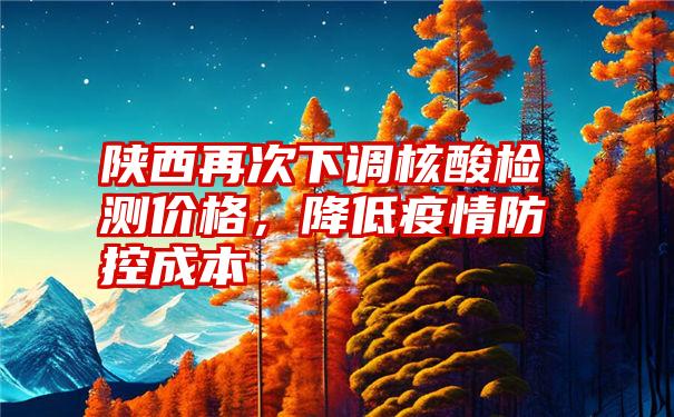 陕西再次下调核酸检测价格，降低疫情防控成本