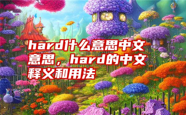 hard什么意思中文意思，hard的中文释义和用法