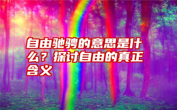 自由驰骋的意思是什么？探讨自由的真正含义