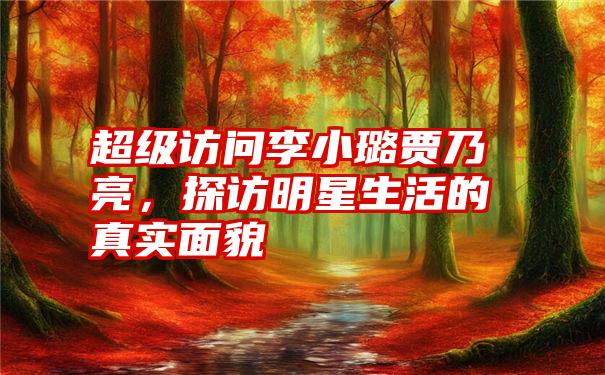 超级访问李小璐贾乃亮，探访明星生活的真实面貌