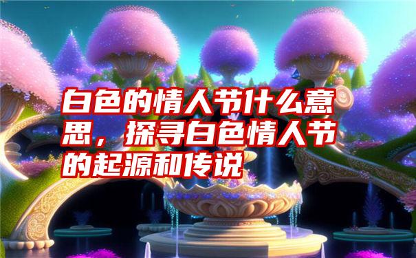 白色的情人节什么意思，探寻白色情人节的起源和传说