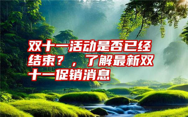 双十一活动是否已经结束？，了解最新双十一促销消息