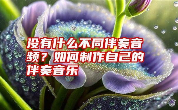 没有什么不同伴奏音频？如何制作自己的伴奏音乐