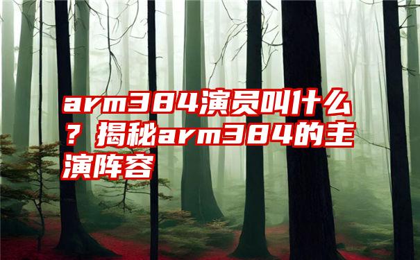 arm384演员叫什么？揭秘arm384的主演阵容