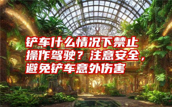 铲车什么情况下禁止操作驾驶？注意安全，避免铲车意外伤害