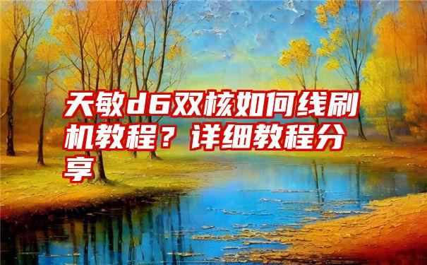 天敏d6双核如何线刷机教程？详细教程分享