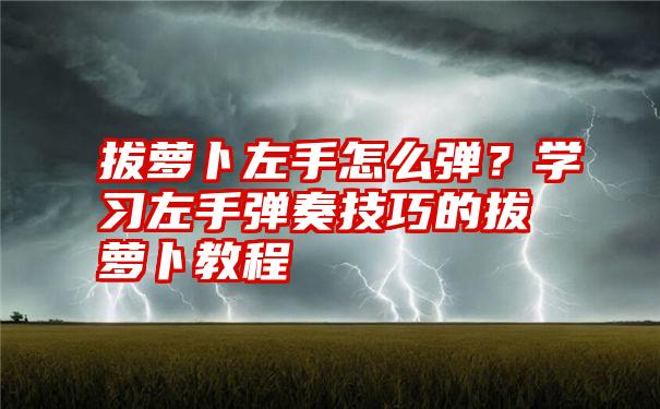 拔萝卜左手怎么弹？学习左手弹奏技巧的拔萝卜教程