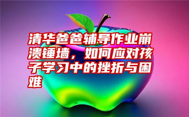 清华爸爸辅导作业崩溃锤墙，如何应对孩子学习中的挫折与困难