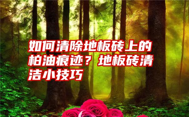 如何清除地板砖上的柏油痕迹？地板砖清洁小技巧