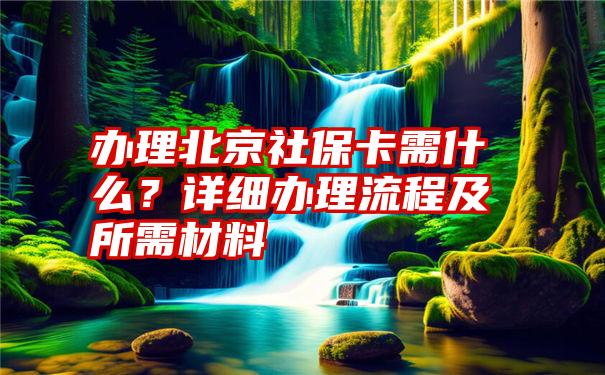 办理北京社保卡需什么？详细办理流程及所需材料