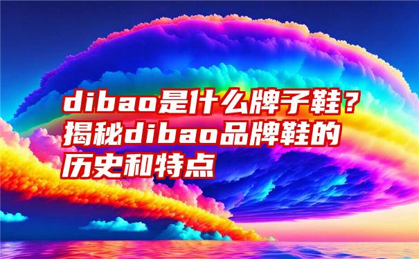 dibao是什么牌子鞋？揭秘dibao品牌鞋的历史和特点