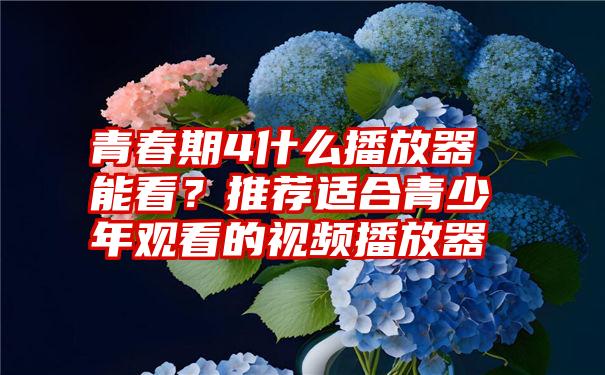 青春期4什么播放器能看？推荐适合青少年观看的视频播放器