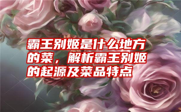 霸王别姬是什么地方的菜，解析霸王别姬的起源及菜品特点