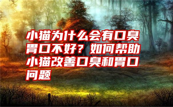 小猫为什么会有口臭胃口不好？如何帮助小猫改善口臭和胃口问题