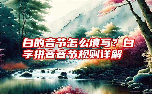 白的音节怎么填写？白字拼音音节规则详解