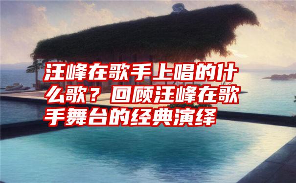 汪峰在歌手上唱的什么歌？回顾汪峰在歌手舞台的经典演绎